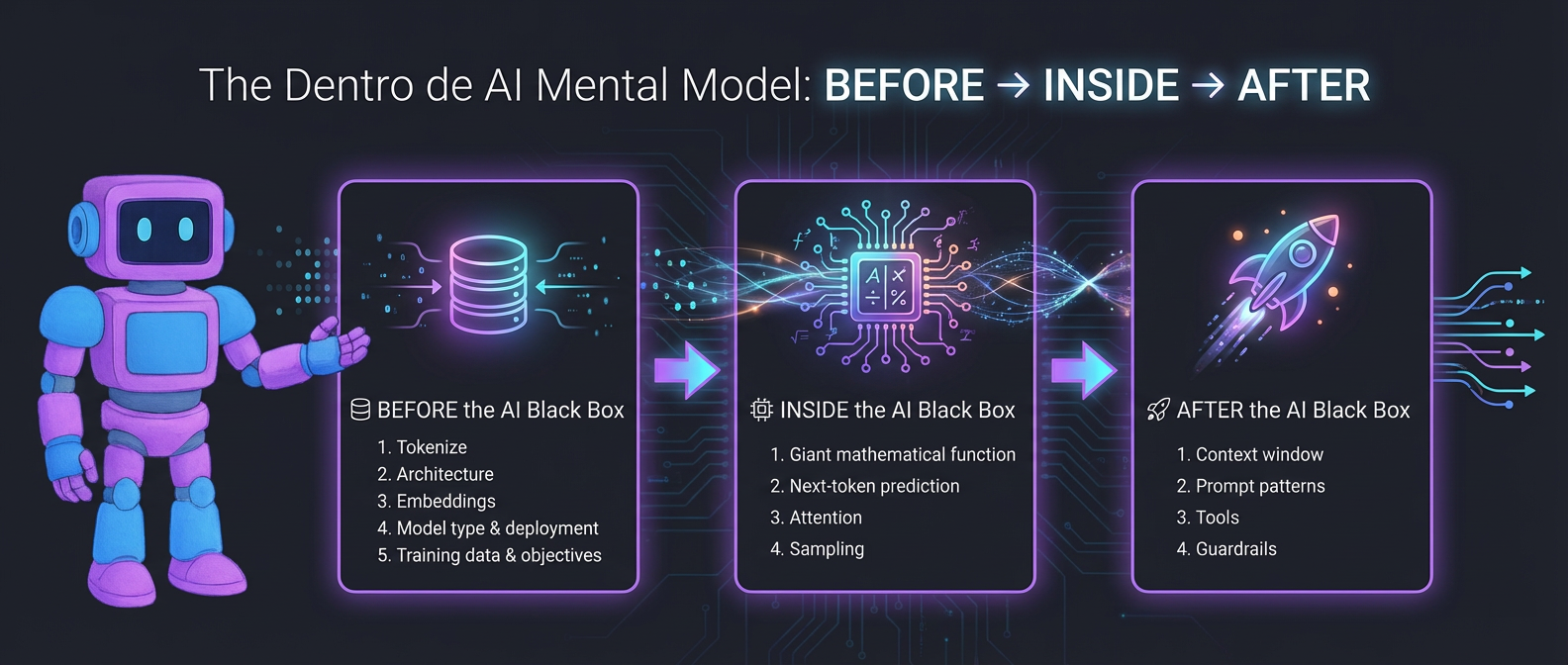 The Dentro de AI Mental Model: BEFORE - INSIDE - AFTER The Dentro de AI Mental Model: BEFORE → INSIDE → AFTER